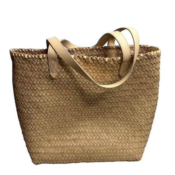 Madewell Handbags - Madewell $188 Medium Transport Tote: Woven Leather Edition AM155 D3
